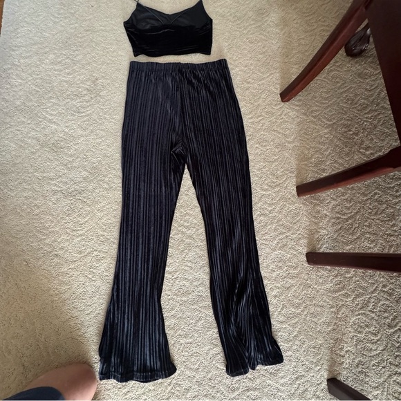 Wild Fable SET Black Velvet Pants & Crop Top NEW - Picture 13 of 17